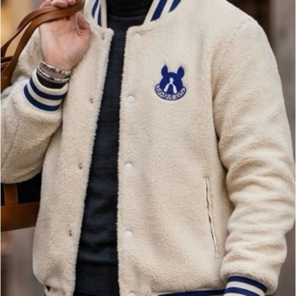 Wicked Cream Jacket with Blue Stripes